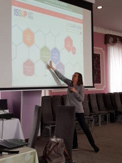 Giovanna Campello, UNODC PTRS, Officer-in-Charge, presenting the ISSUP website at the UNODC Training on Evidence-based prevention of drug use and other risky behaviours for the healthy and safe development of children and youth in Belarus