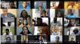 The opening ceremony of the Alumni Association on 31 July 2021 Ramya R, president of the Alumni Association addressing the members
