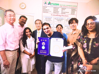 Dr Muktadir khan Receiving Certificate of Director Ship as Well as Ambassador for Indo - Korean Traditional Medicines Education Council Ship